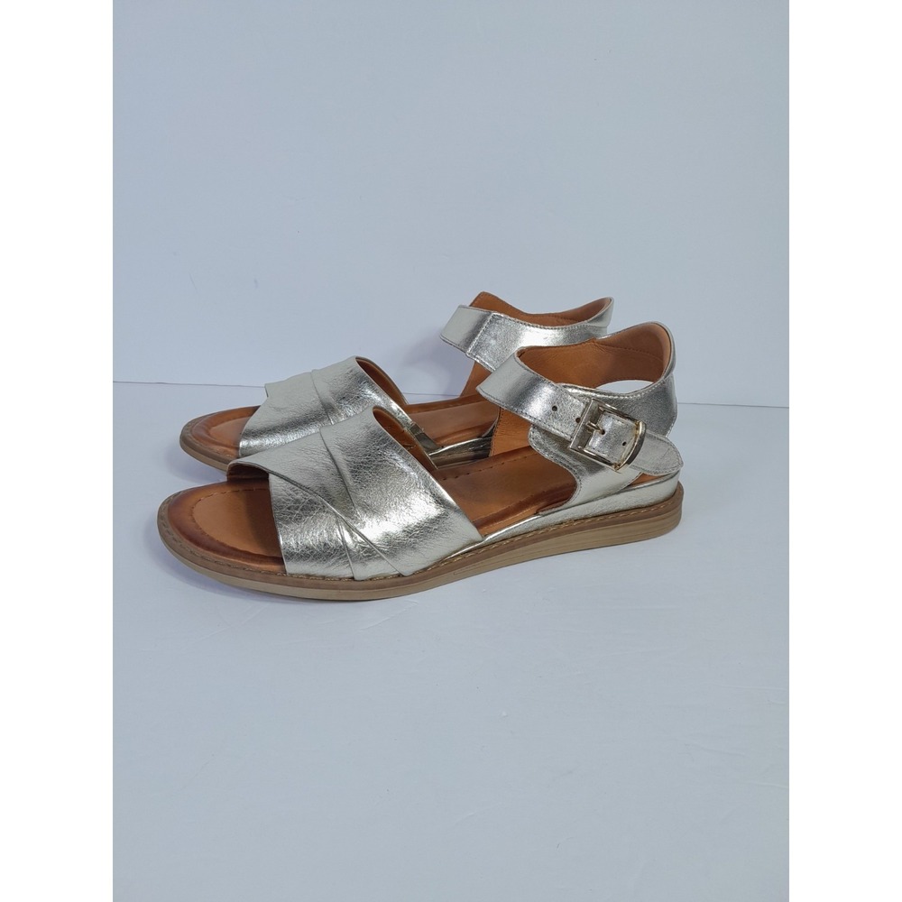 Miz Mooz Leather Sandals Haley Wmn Sz 9.5-10M EU41 Gold Metallic